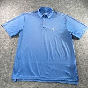 Straight‎ Down Mens Blue Short Sleeve Performance Polo Size LG